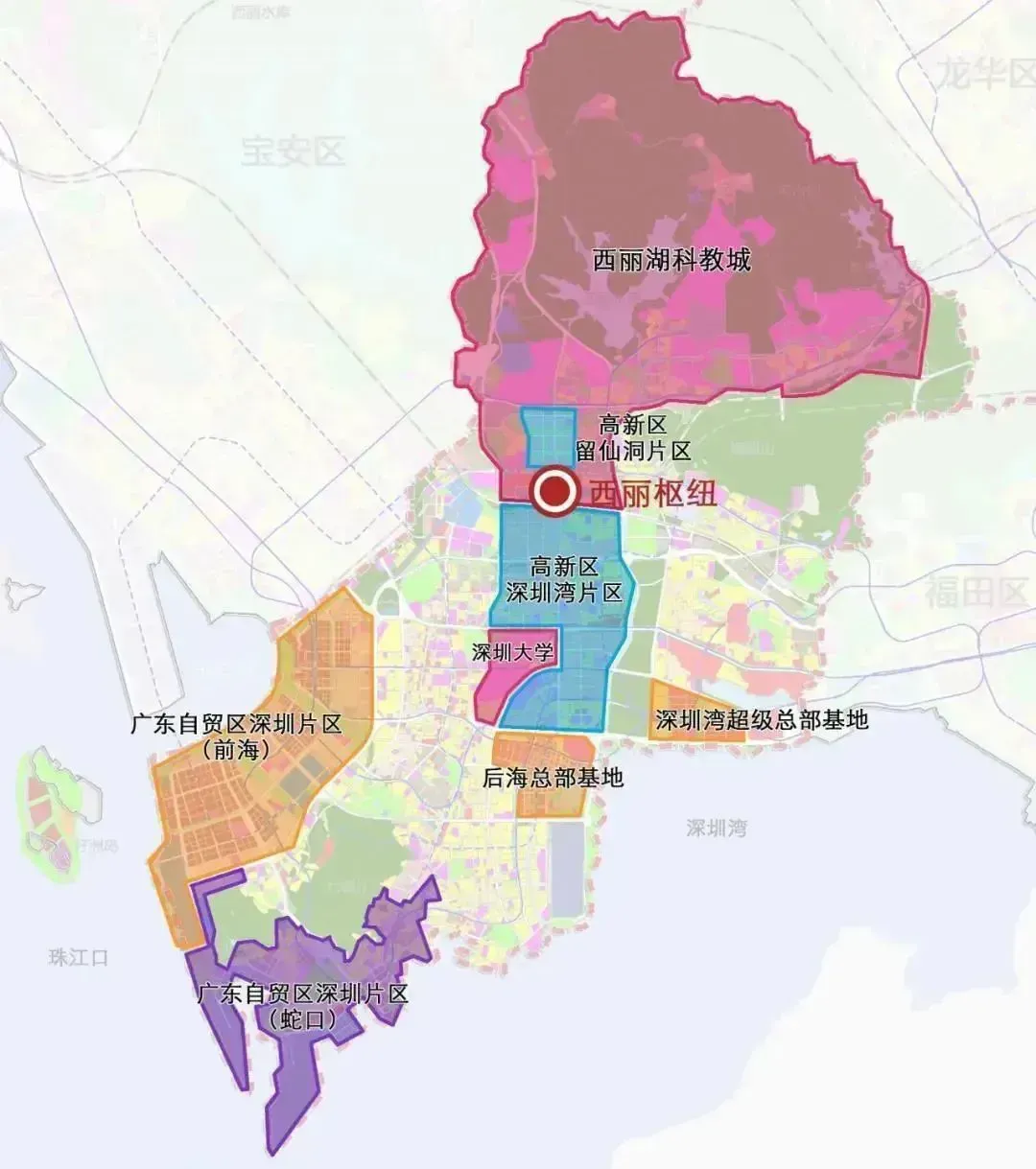 西丽高铁枢纽区域位置图。图源:深圳市规划和自然资源局 西丽高铁枢纽区域位置图。图源:深圳市规划和自然资源局